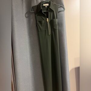 MICHAEL KORS Sleeveless Olive Green Midi Dress - Size XS/S